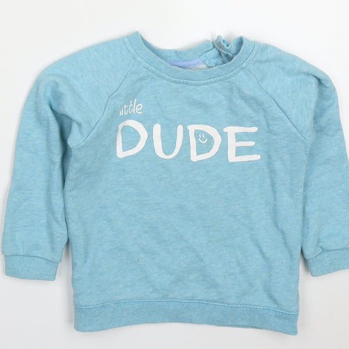 Dunnes Boys Blue  Cotton Pullover Sweatshirt Size 2-3 Years  Pullover - Little Dude