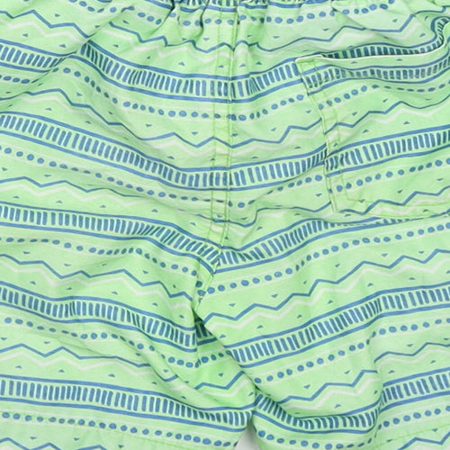 Primark Boys Green Geometric Polyester Bermuda Shorts Size 3-4 Years  Regular Drawstring - Swim Shorts