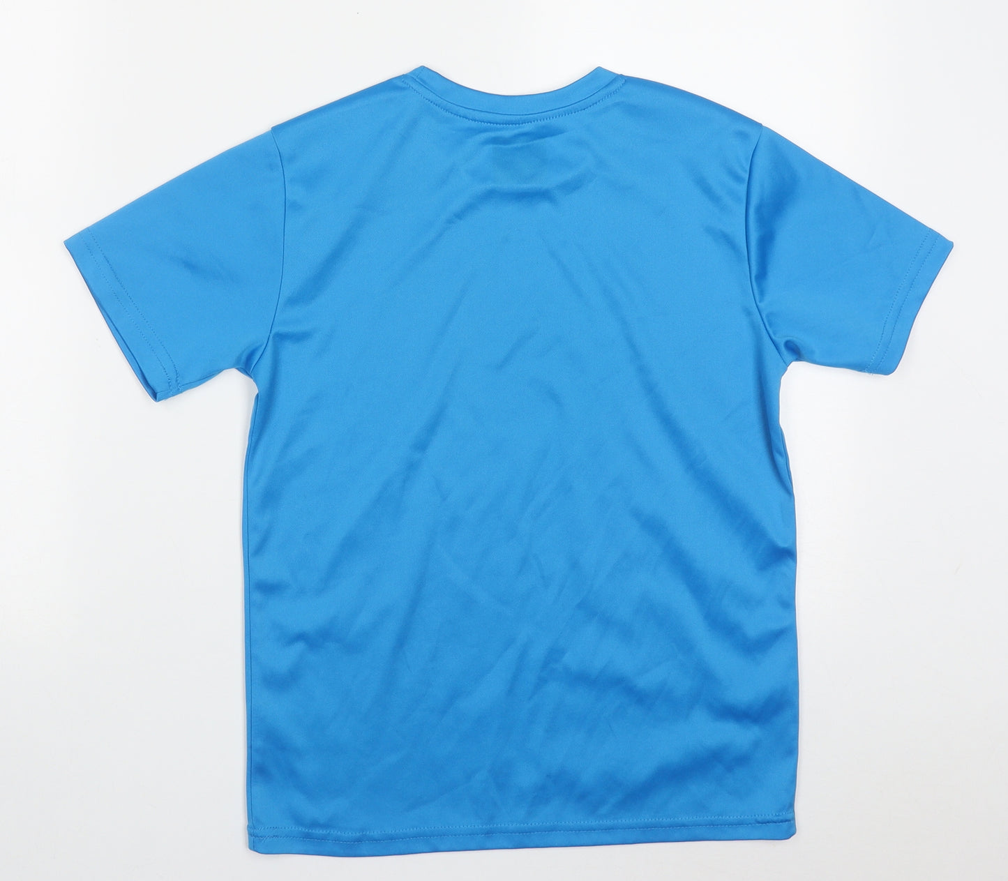 FILA Boys Blue Spotted Polyester Basic T-Shirt Size 12 Years Crew Neck Pullover - Footballer