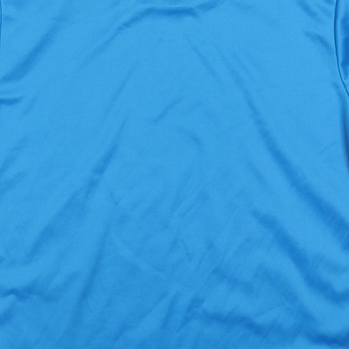 FILA Boys Blue Spotted Polyester Basic T-Shirt Size 12 Years Crew Neck Pullover - Footballer