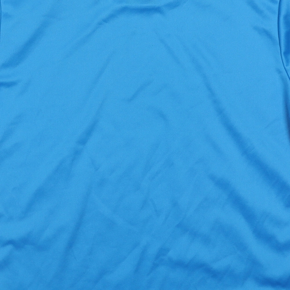 FILA Boys Blue Spotted Polyester Basic T-Shirt Size 12 Years Crew Neck Pullover - Footballer