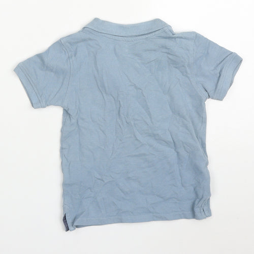 Primark Boys Blue  Cotton Basic Polo Size 2-3 Years Collared Pullover
