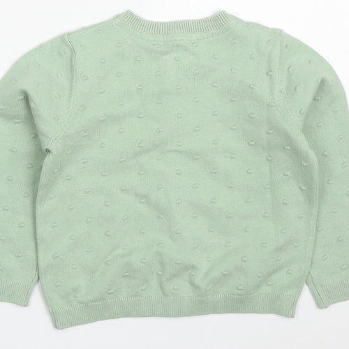 NEXT Girls Green  Cotton Cardigan Jumper Size 12-18 Months  Button
