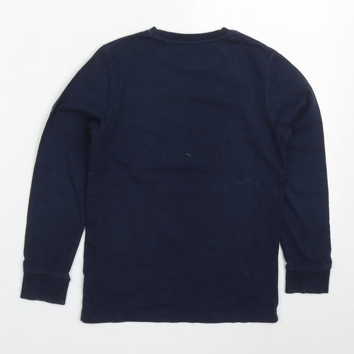 NEXT Boys Blue  Cotton Basic T-Shirt Size 7 Years Crew Neck Pullover - Minecraft