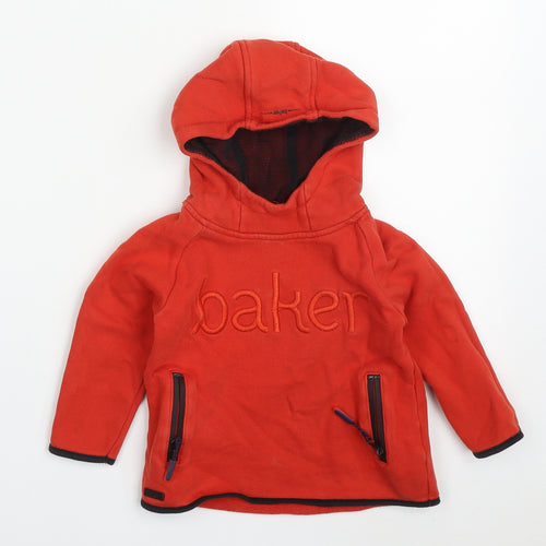 Ted Baker Boys Red  Cotton Pullover Hoodie Size 2-3 Years  Pullover