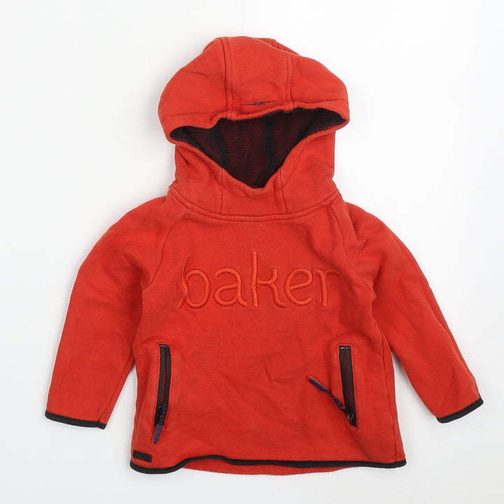 Ted Baker Boys Red  Cotton Pullover Hoodie Size 2-3 Years  Pullover