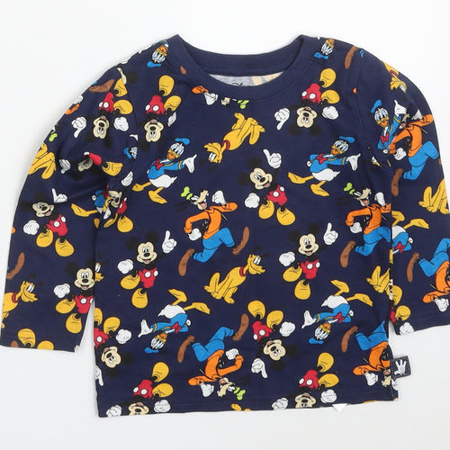 Primark Boys Multicoloured  Cotton Basic T-Shirt Size 18-24 Months Crew Neck Pullover - Mickey Mouse and Friends