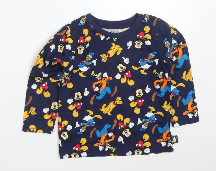 Primark Boys Multicoloured  Cotton Basic T-Shirt Size 18-24 Months Crew Neck Pullover - Mickey Mouse and Friends