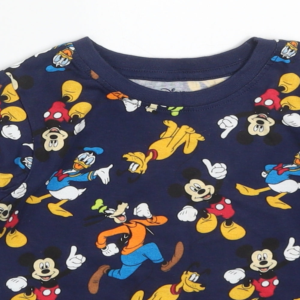 Primark Boys Multicoloured  Cotton Basic T-Shirt Size 18-24 Months Crew Neck Pullover - Mickey Mouse and Friends