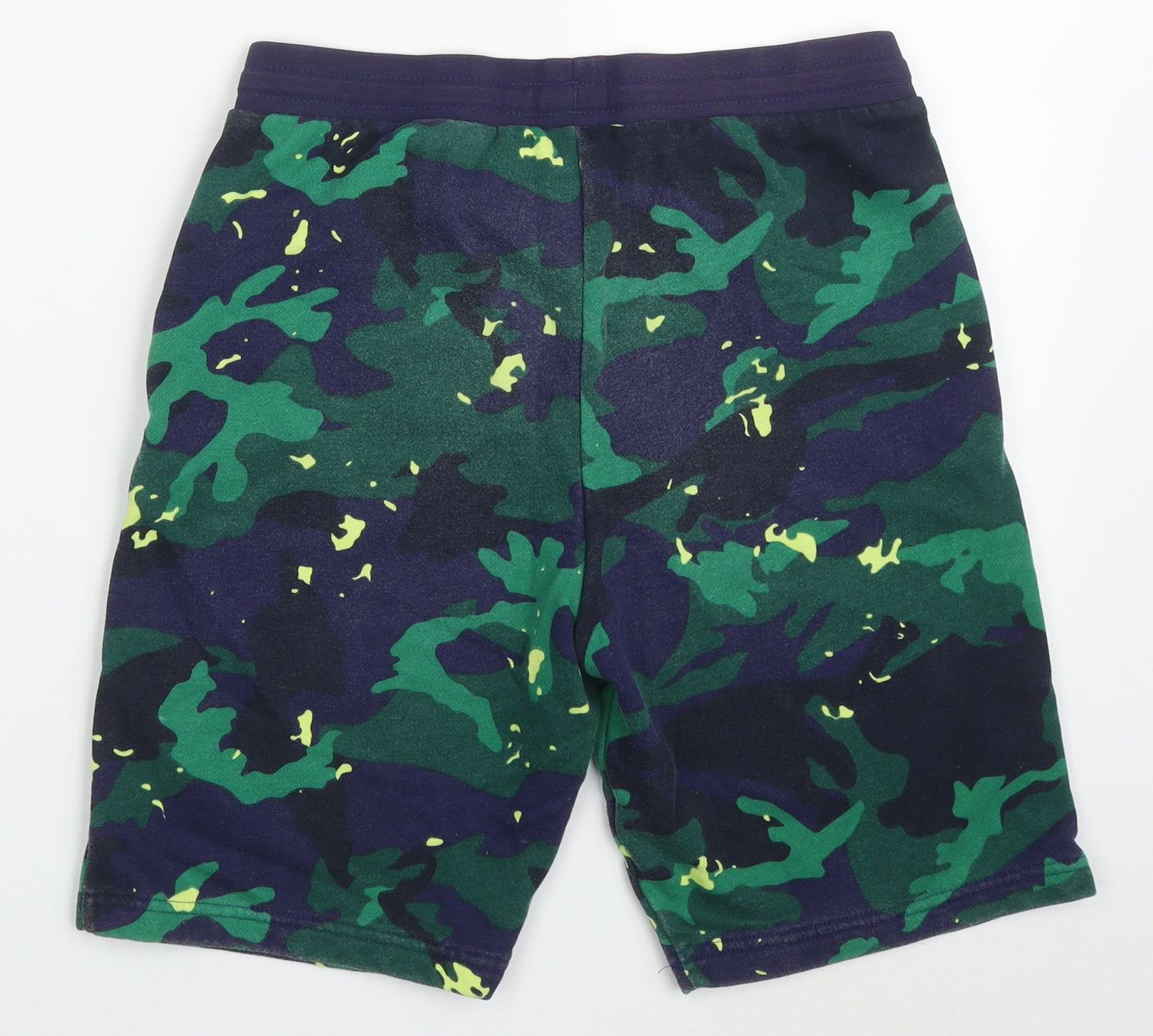 adidas Boys Green Camouflage Cotton Sweat Shorts Size 13-14 Years  Regular Drawstring