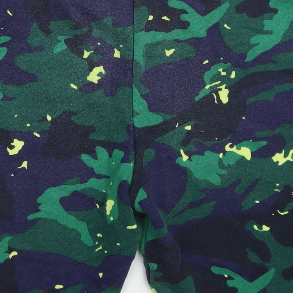 adidas Boys Green Camouflage Cotton Sweat Shorts Size 13-14 Years  Regular Drawstring