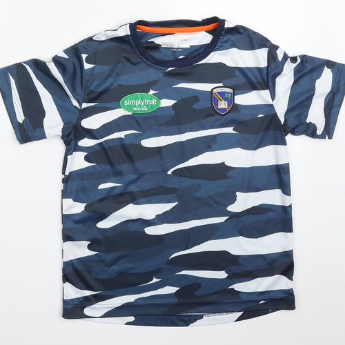 O'Neill Boys Blue Camouflage Polyester Basic T-Shirt Size 10-11 Years Crew Neck Pullover - Simply Fruit Ard Mhacha