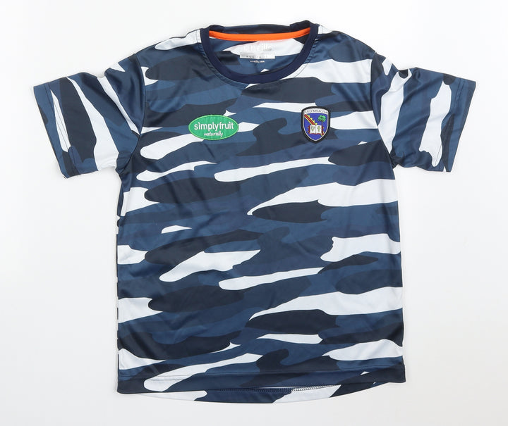 O'Neill Boys Blue Camouflage Polyester Basic T-Shirt Size 10-11 Years Crew Neck Pullover - Simply Fruit Ard Mhacha