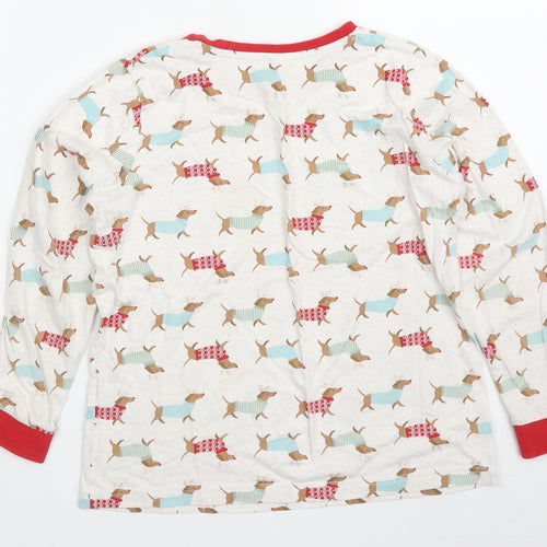 Matalan Girls Multicoloured Solid Cotton Top Pyjama Top Size 10 Years  Pullover - Sausage Dog
