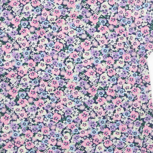 H&M Girls Multicoloured Floral Cotton Basic T-Shirt Size 2-3 Years Crew Neck Pullover