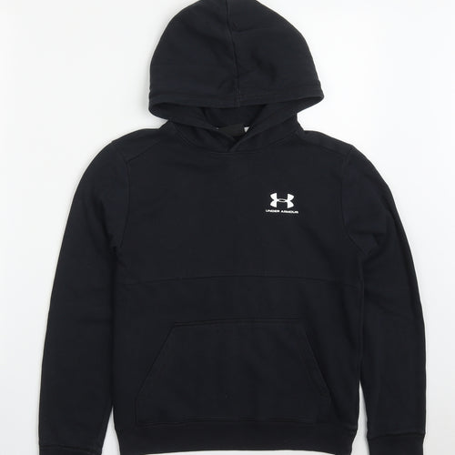 Under armour Boys Black  Cotton Pullover Hoodie Size 11-12 Years  Pullover
