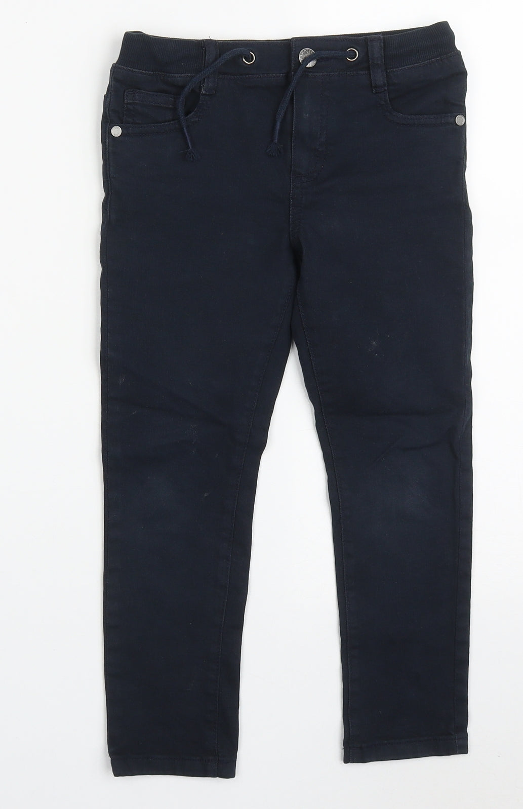 Marks and Spencer Boys Blue  Cotton Capri Trousers Size 5-6 Years  Regular Button