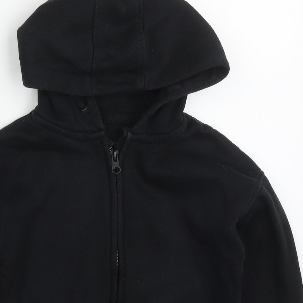 Primark Boys Black  Cotton Full Zip Hoodie Size 5-6 Years  Zip