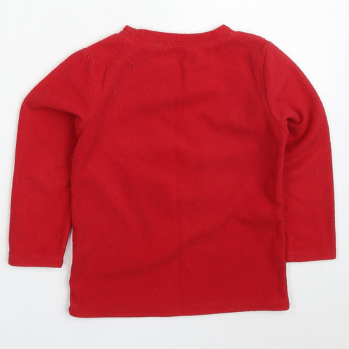 Dunnes Boys Red Solid Polyester  Pyjama Top Size 5-6 Years  Pullover - Snow Day