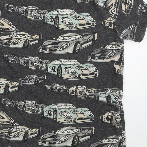 TU Boys Grey  Cotton Basic T-Shirt Size 8 Years Crew Neck Pullover - Cars