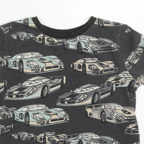 TU Boys Grey  Cotton Basic T-Shirt Size 8 Years Crew Neck Pullover - Cars