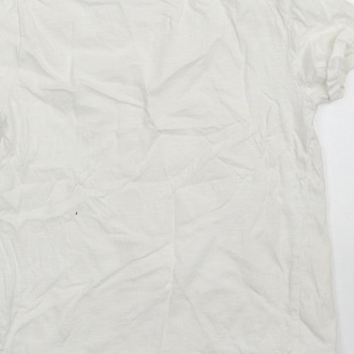 Dunnes Boys White  Cotton Basic T-Shirt Size 4-5 Years Crew Neck Pullover