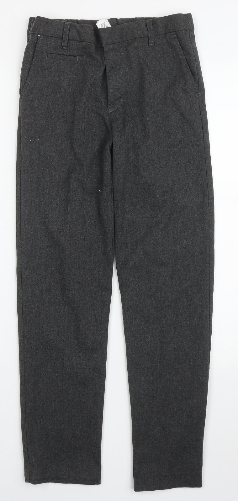Dunnes Boys Grey  Polyester Dress Pants Trousers Size 9-10 Years  Regular Hook & Eye