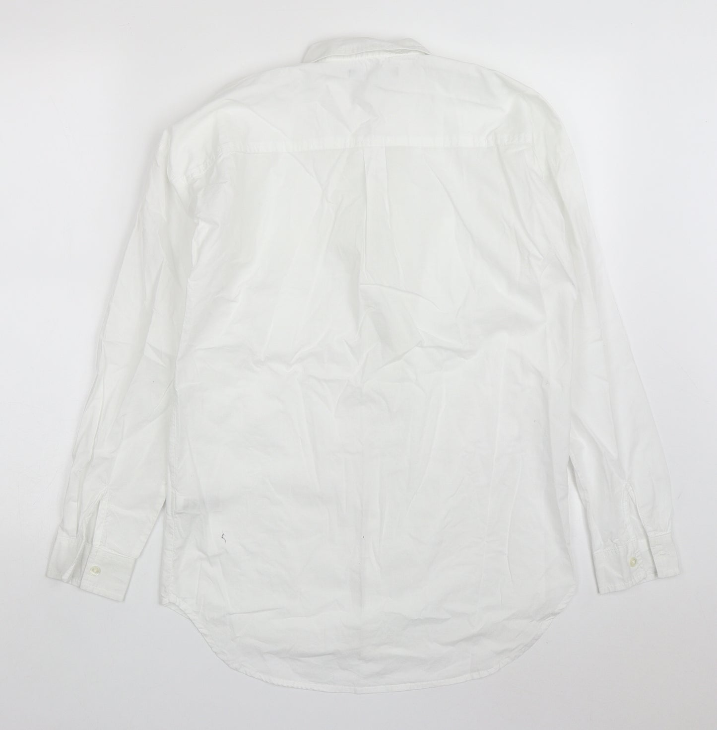 NEXT Womens White  Cotton Basic Button-Up Size 8 Collared