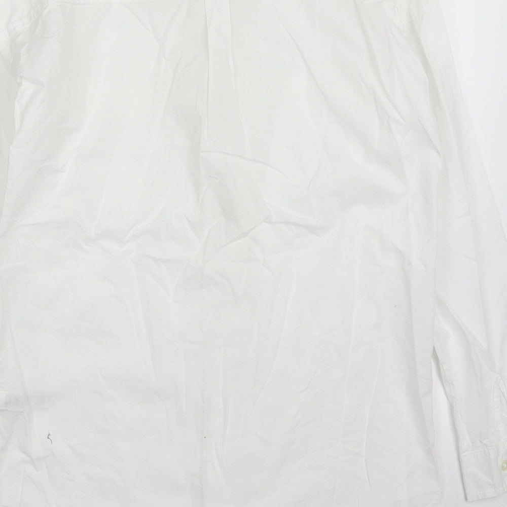 NEXT Womens White  Cotton Basic Button-Up Size 8 Collared