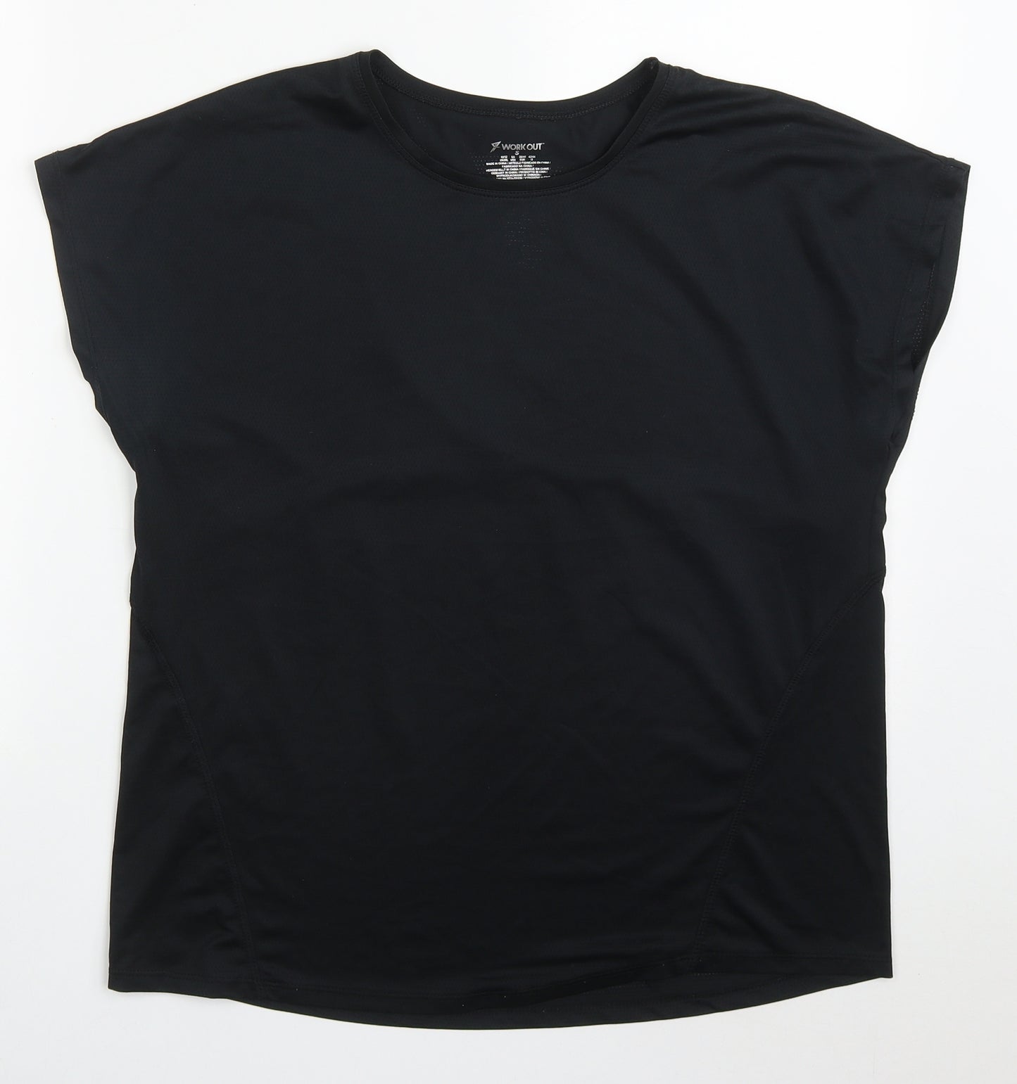 Primark Womens Black  Polyester Basic T-Shirt Size 10 Round Neck Pullover