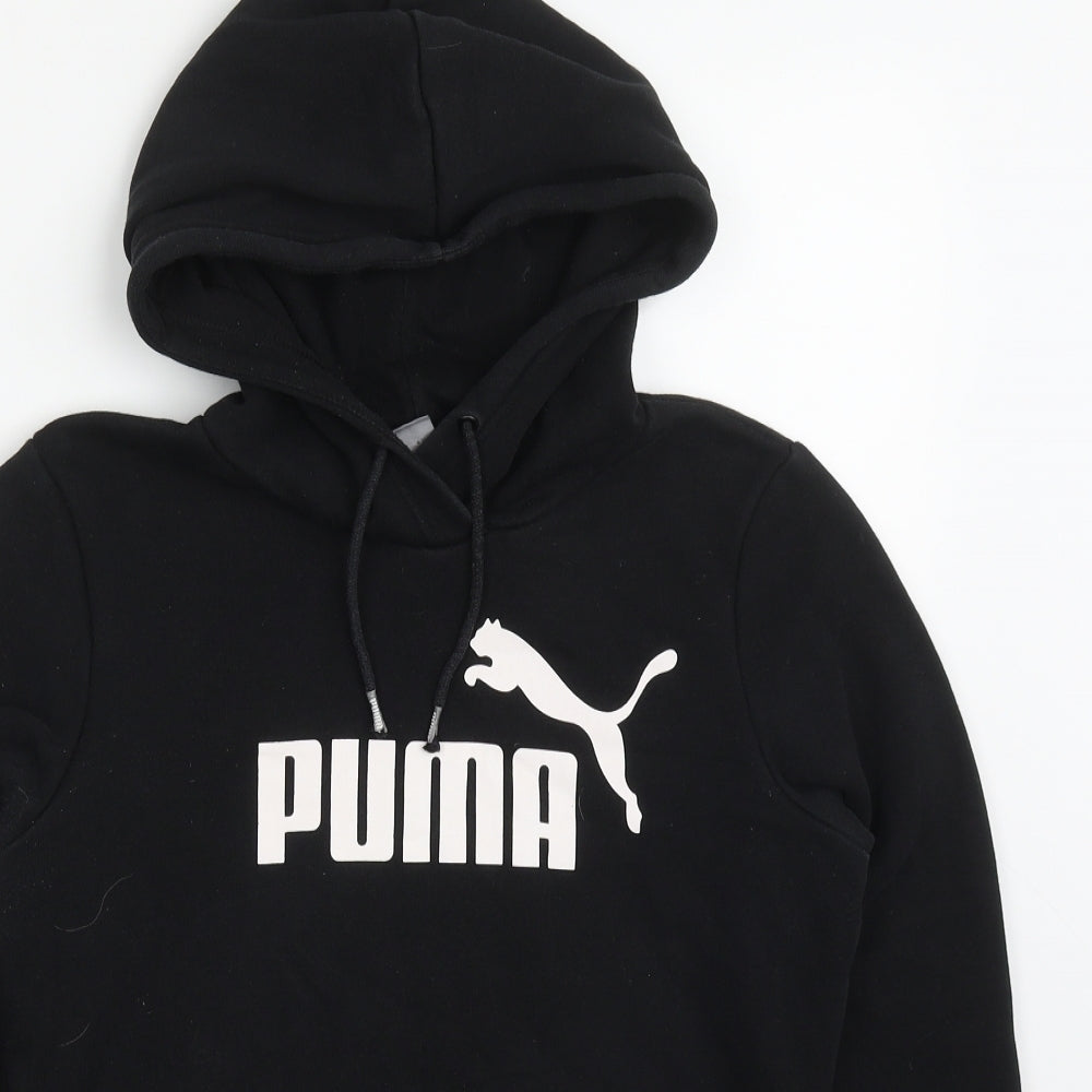 PUMA Womens Black  Cotton Pullover Hoodie Size 8  Pullover