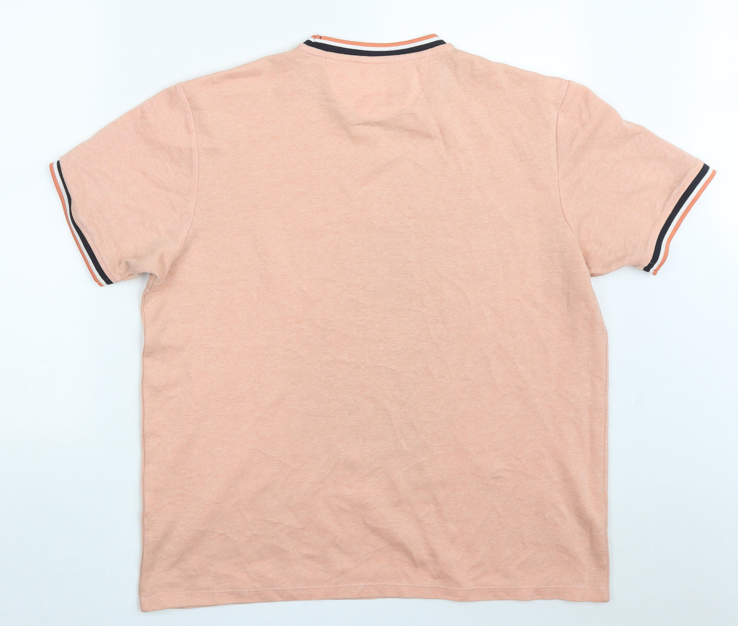 Zara Mens Pink  Cotton  T-Shirt Size L Crew Neck