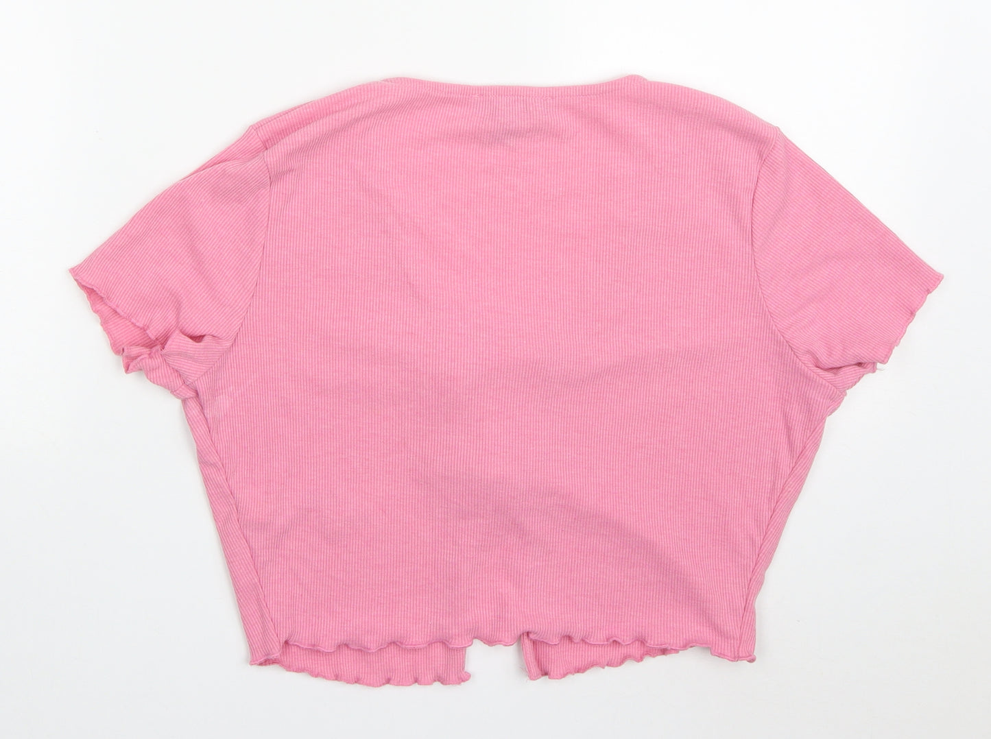 Primark Womens Pink V-Neck  Polyester Cardigan Jumper Size 12