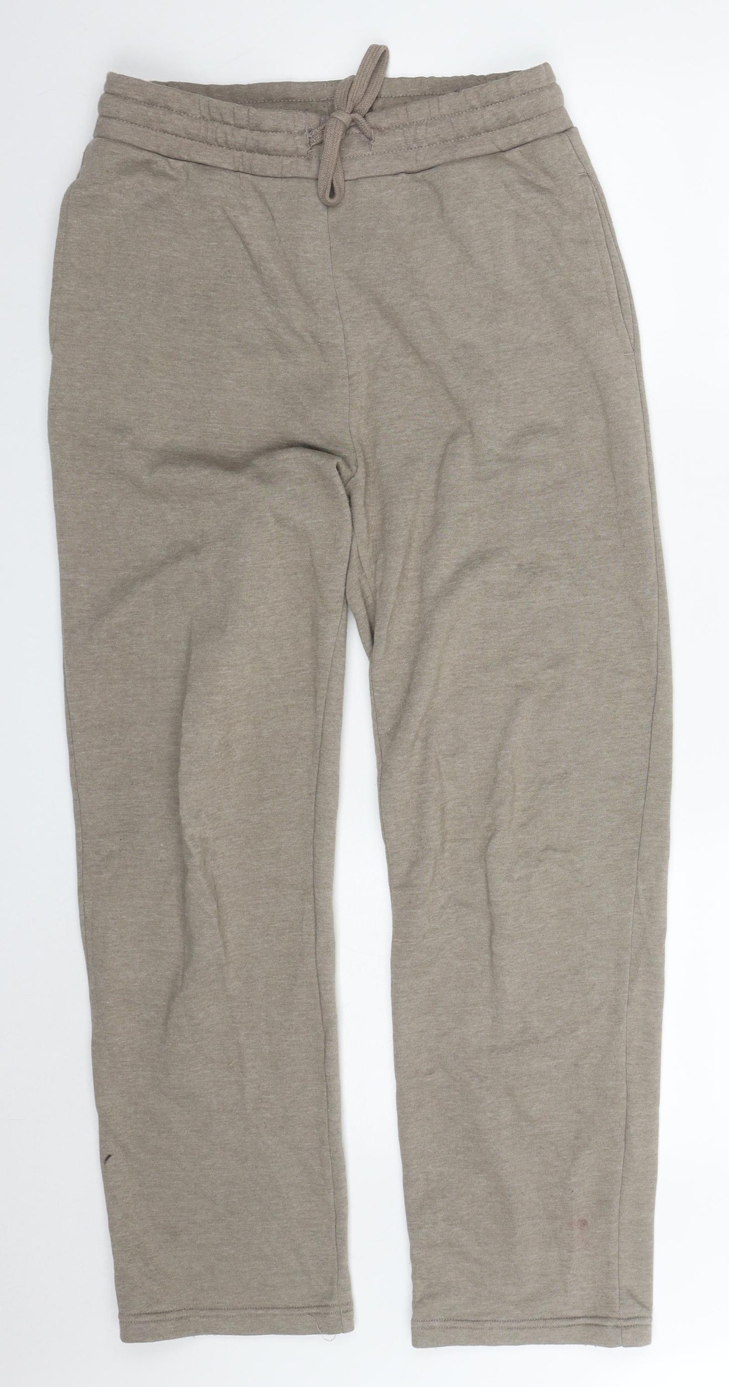 Primark Womens Beige  Cotton Sweatpants Trousers Size 10 L28 in Regular Drawstring