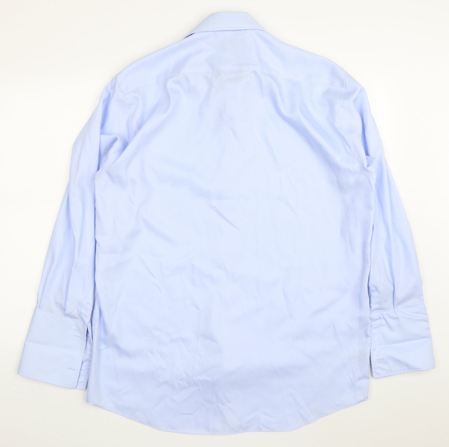 Marks and Spencer Mens Blue  Cotton  Dress Shirt Size 16.5 Collared Button