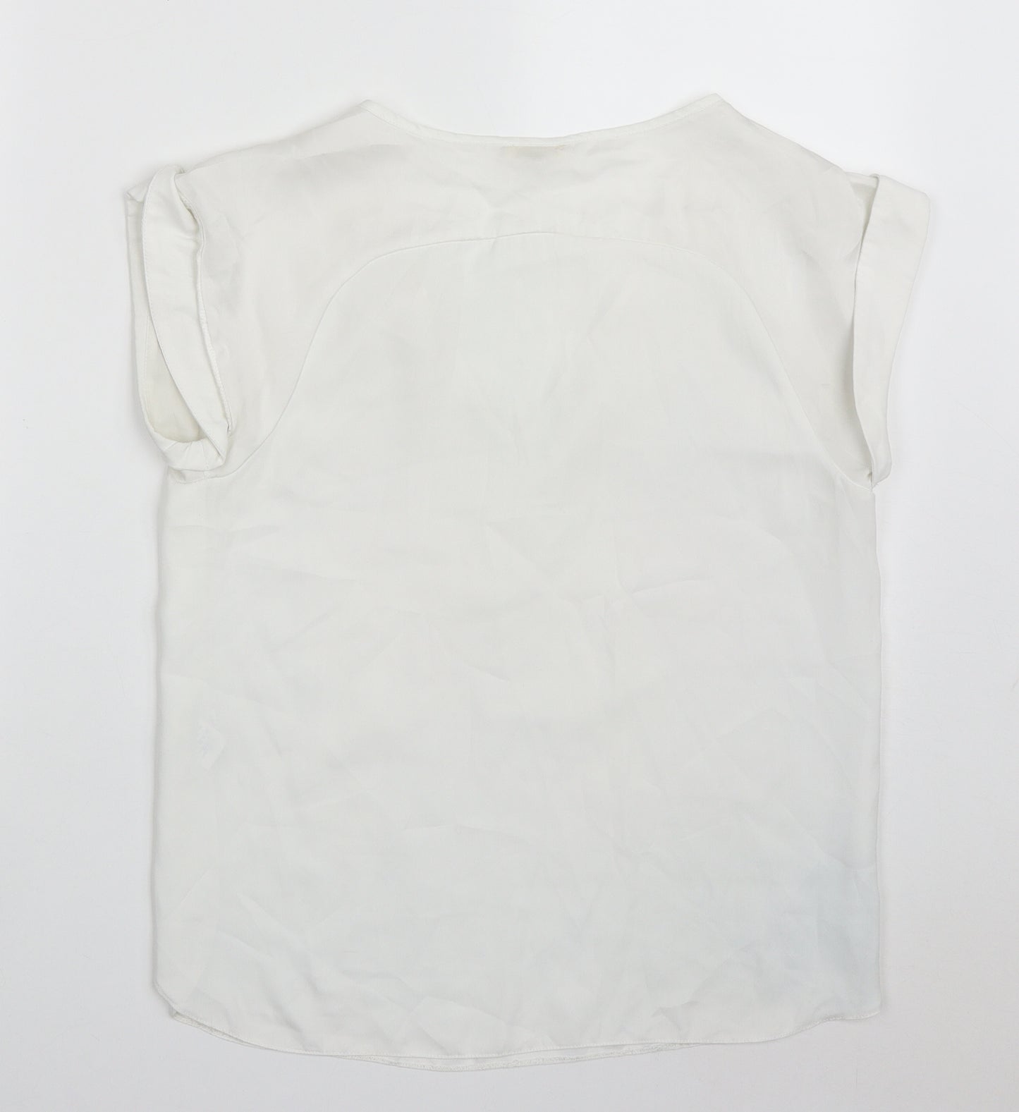 River Island Womens White  Polyester Basic Blouse Size 8 V-Neck