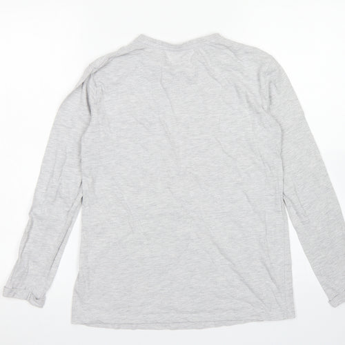 George Girls Grey  Cotton Basic T-Shirt Size 12-13 Years Crew Neck  - Christmas tee