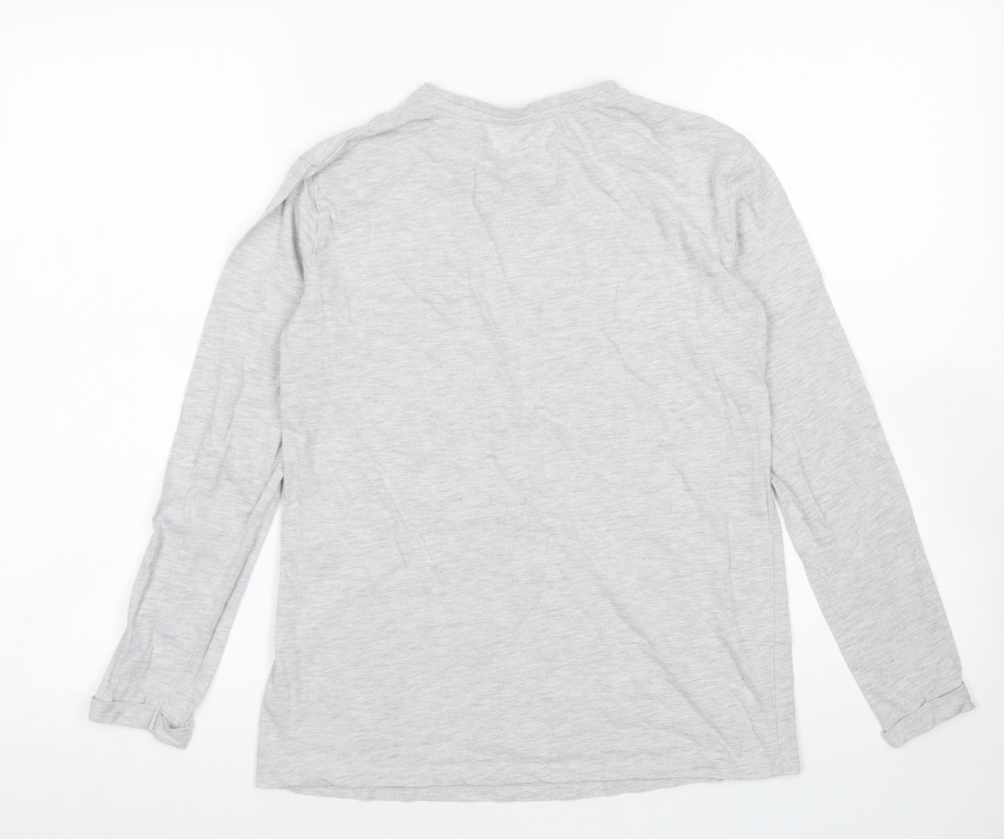 George Girls Grey  Cotton Basic T-Shirt Size 12-13 Years Crew Neck  - Christmas tee