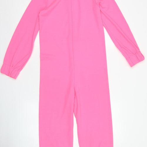 New Look Womens Pink Solid Polyester Top One Piece Size S  Zip