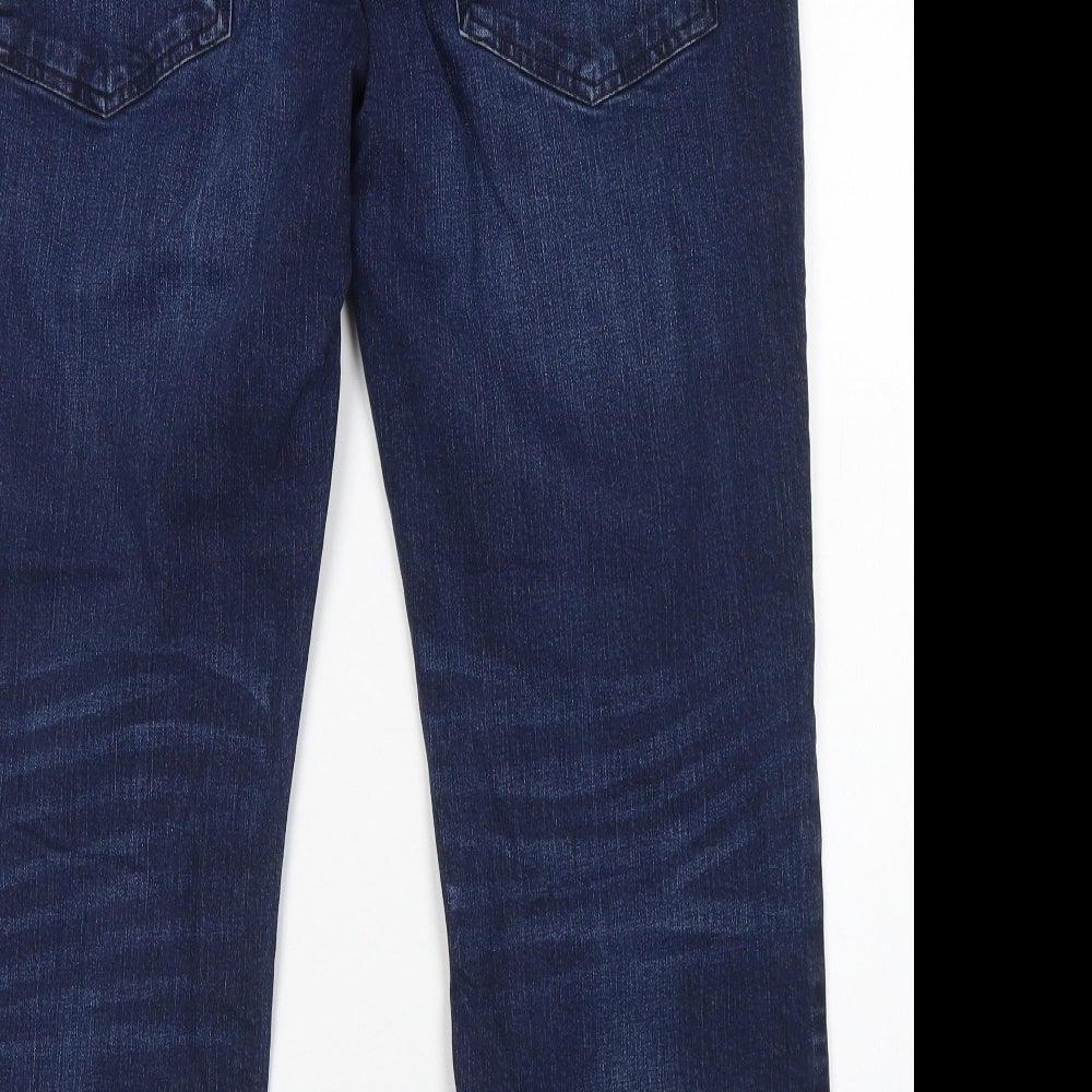 F&F Mens Blue  Cotton Straight Jeans Size 36 in L32 in Relaxed Button