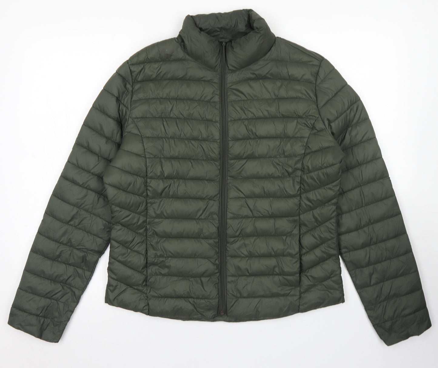 Primark Womens Green   Puffer Jacket Jacket Size M  Zip