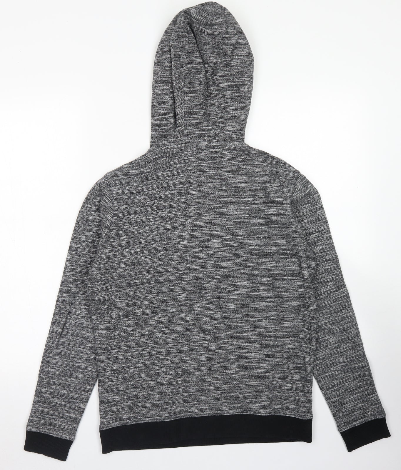M&S Boys Grey  Cotton Pullover Hoodie Size 13-14 Years  Snap
