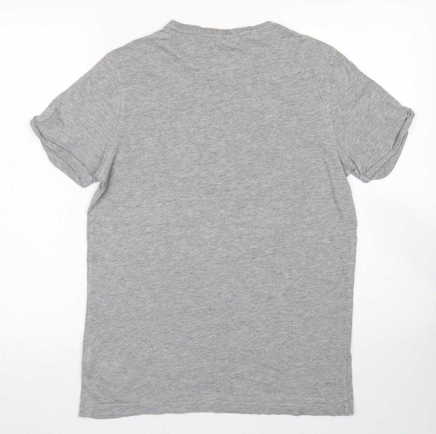 M&S Boys Grey  Cotton Basic T-Shirt Size 13-14 Years Crew Neck  - Alligator