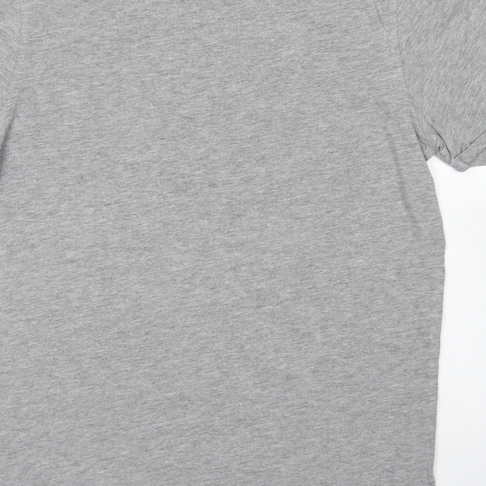 M&S Boys Grey  Cotton Basic T-Shirt Size 13-14 Years Crew Neck  - Alligator