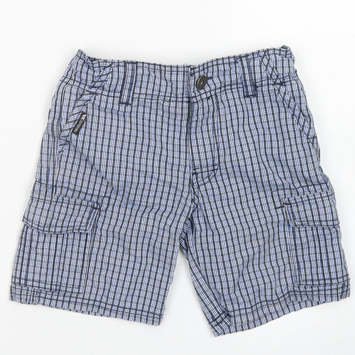 Trespass Boys Blue Plaid Cotton Chino Shorts Size 3-4 Years  Regular