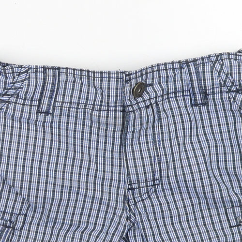 Trespass Boys Blue Plaid Cotton Chino Shorts Size 3-4 Years  Regular