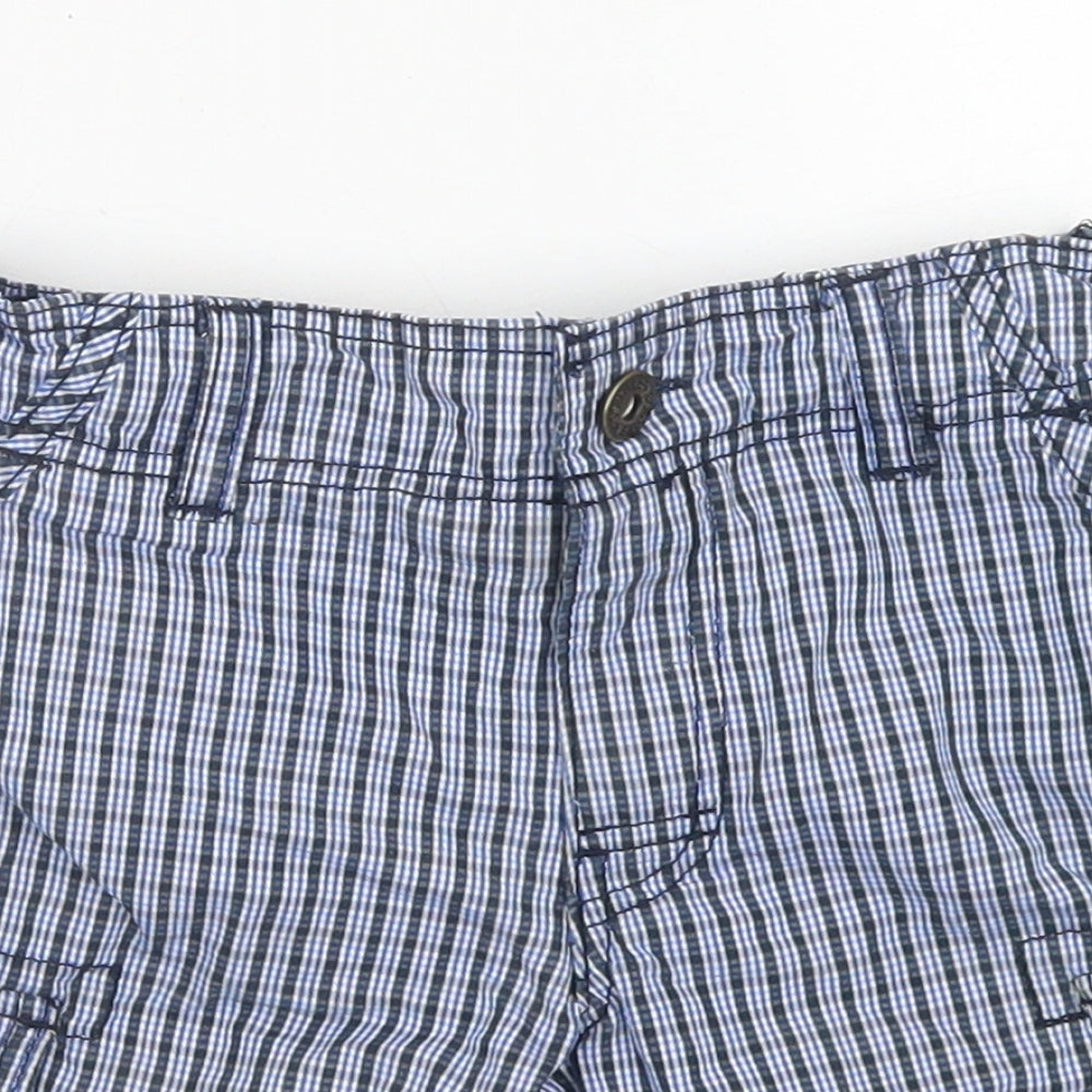 Trespass Boys Blue Plaid Cotton Chino Shorts Size 3-4 Years  Regular