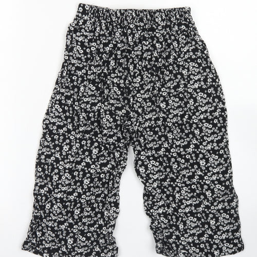 Miss E-vie Girls Black Floral Viscose Culotte Shorts Size 8-9 Years  Regular