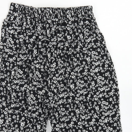 Miss E-vie Girls Black Floral Viscose Culotte Shorts Size 8-9 Years  Regular
