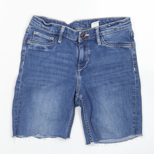 &Denim Girls Blue  Cotton Boyfriend Shorts Size 10 Years  Regular